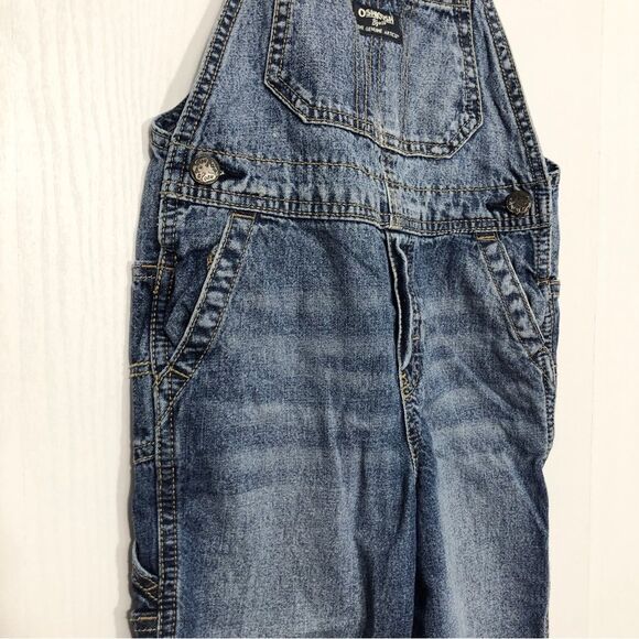OshKosh B’Gosh Denim Overalls Boys Size 4 Red White Blue Striped Straps USA - Picture 2 of 12